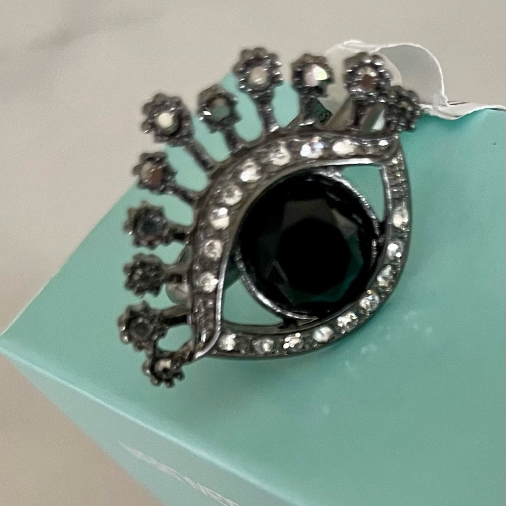 Park Lane Black and Silver Eye Ring - Picture 1 of 2